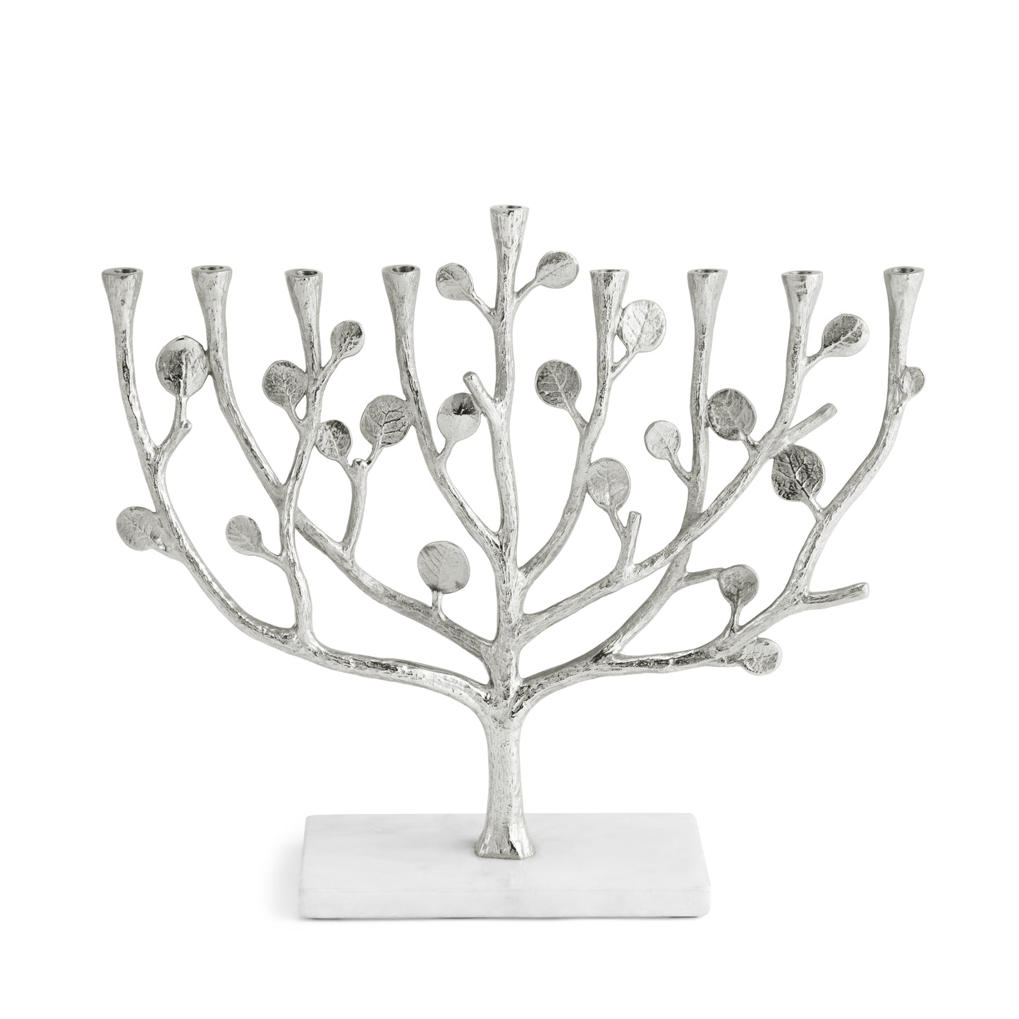 Botanical Leaf Menorah - Silver