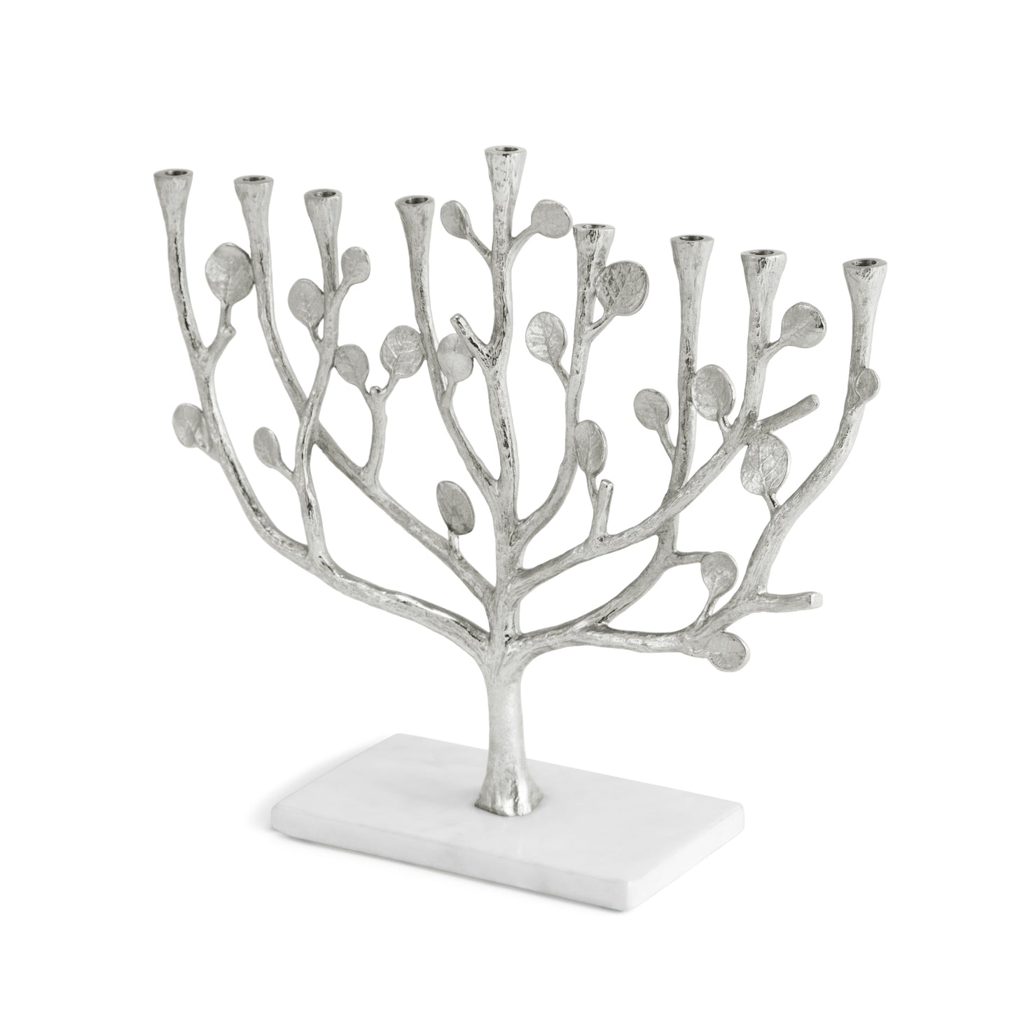 Botanical Leaf Menorah - Silver