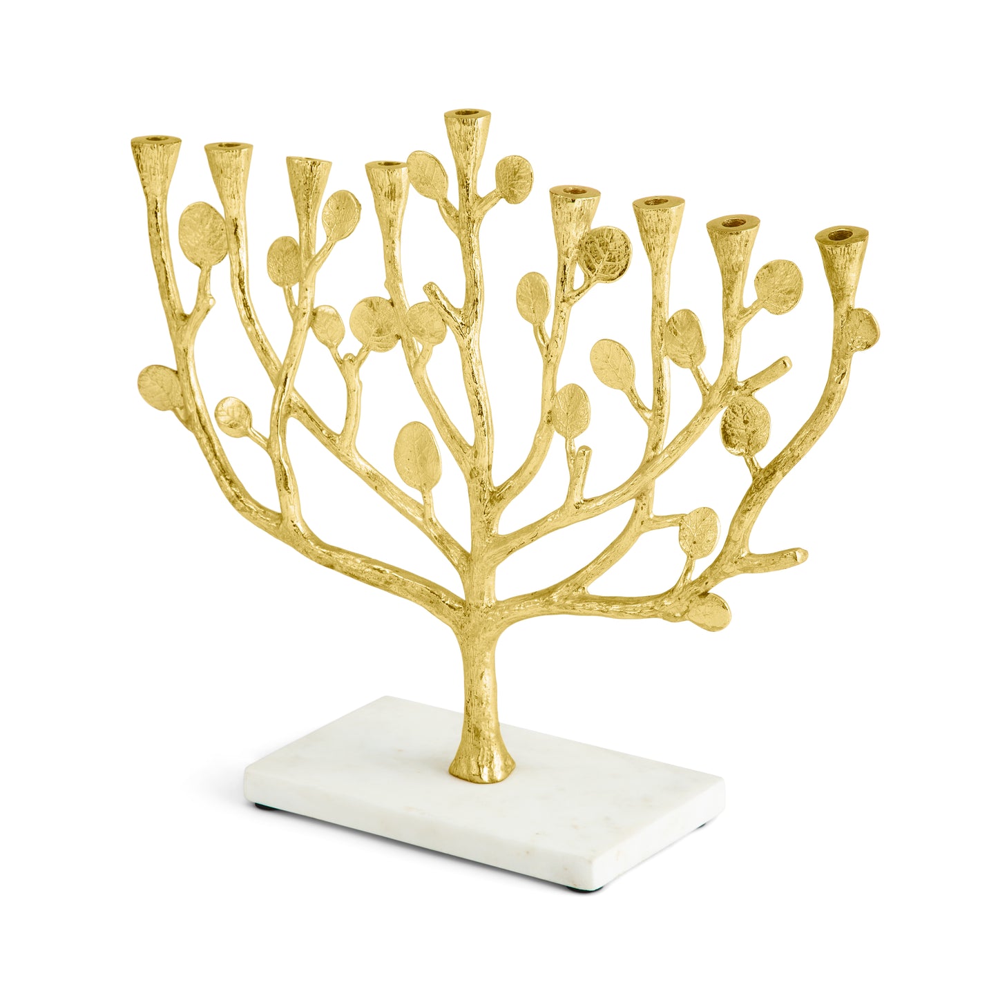 Botanical Leaf Menorah - Gold