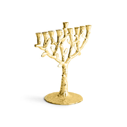 Tree of Life Menorah - Gold