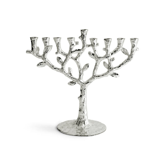 Tree of Life Menorah - Silver