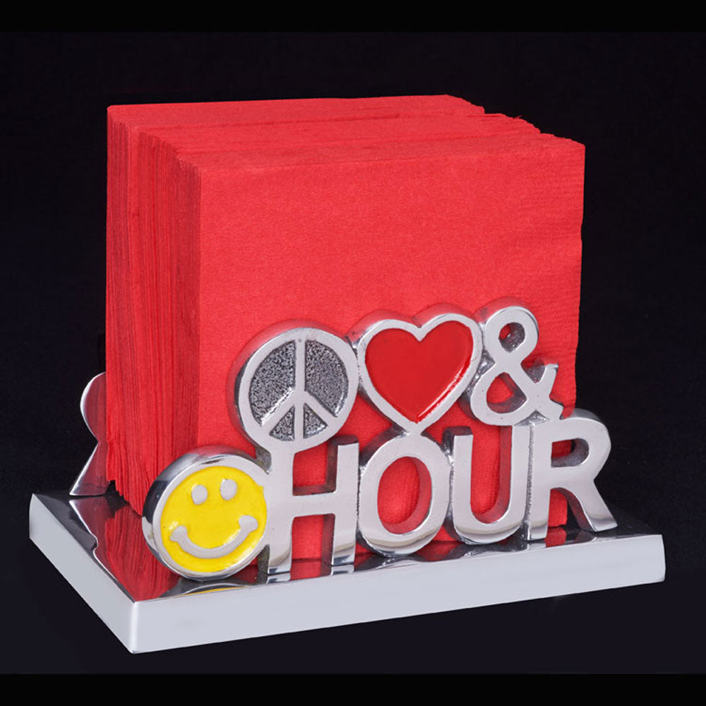 Peace Love & Happy Hour Napkin Holder