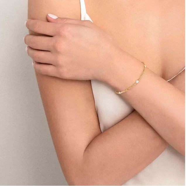 Bella Collection - Sterling Silver / 24 Karat Gold Plated Bracelet