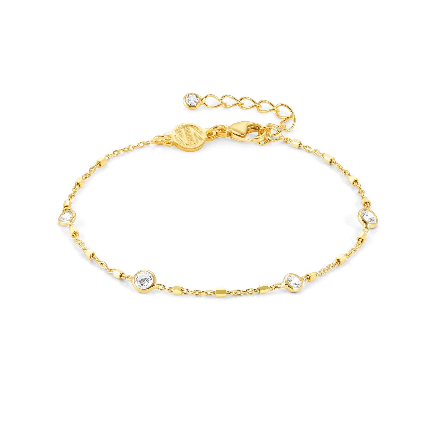 Bella Collection Sterling Silver / 24 Karat Gold Plated Bracelet