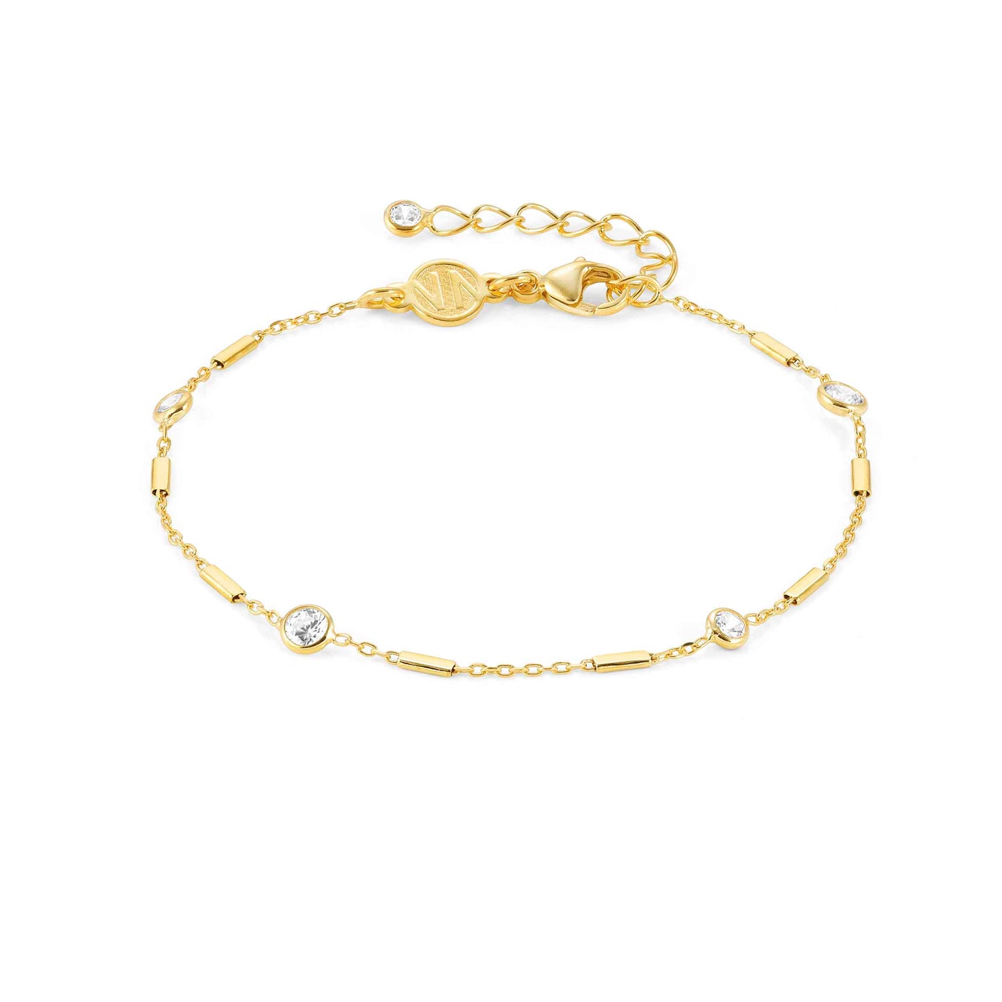 Bella Collection Sterling Silver / 24 Karat Gold Plated Bracelet