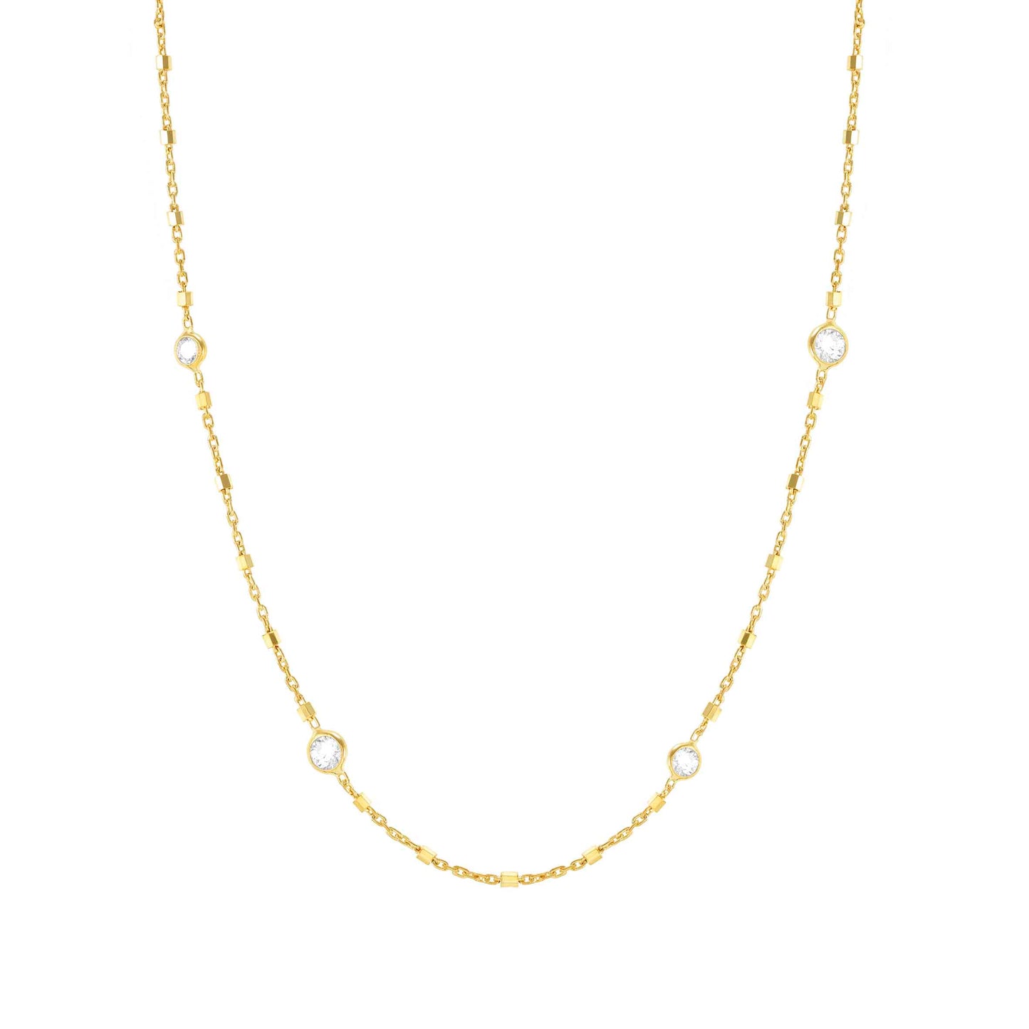 Bella Collection Sterling Silver / 24 Karat Gold Plated Necklace