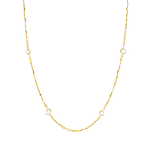 Bella Collection Sterling Silver / 24 Karat Gold Plated Necklace