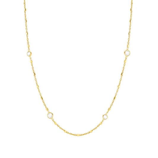 Bella Collection Sterling Silver / 24 Karat Gold Plated Necklace