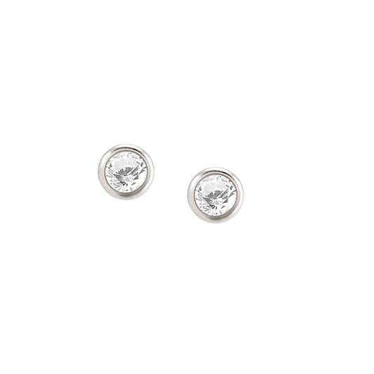 Bella Collection Sterling Silver Stud CZ Earring