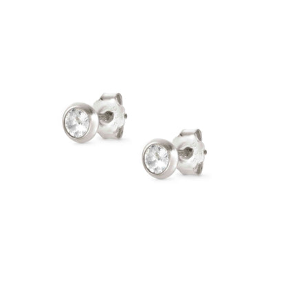 Bella Collection Sterling Silver Stud CZ Earring