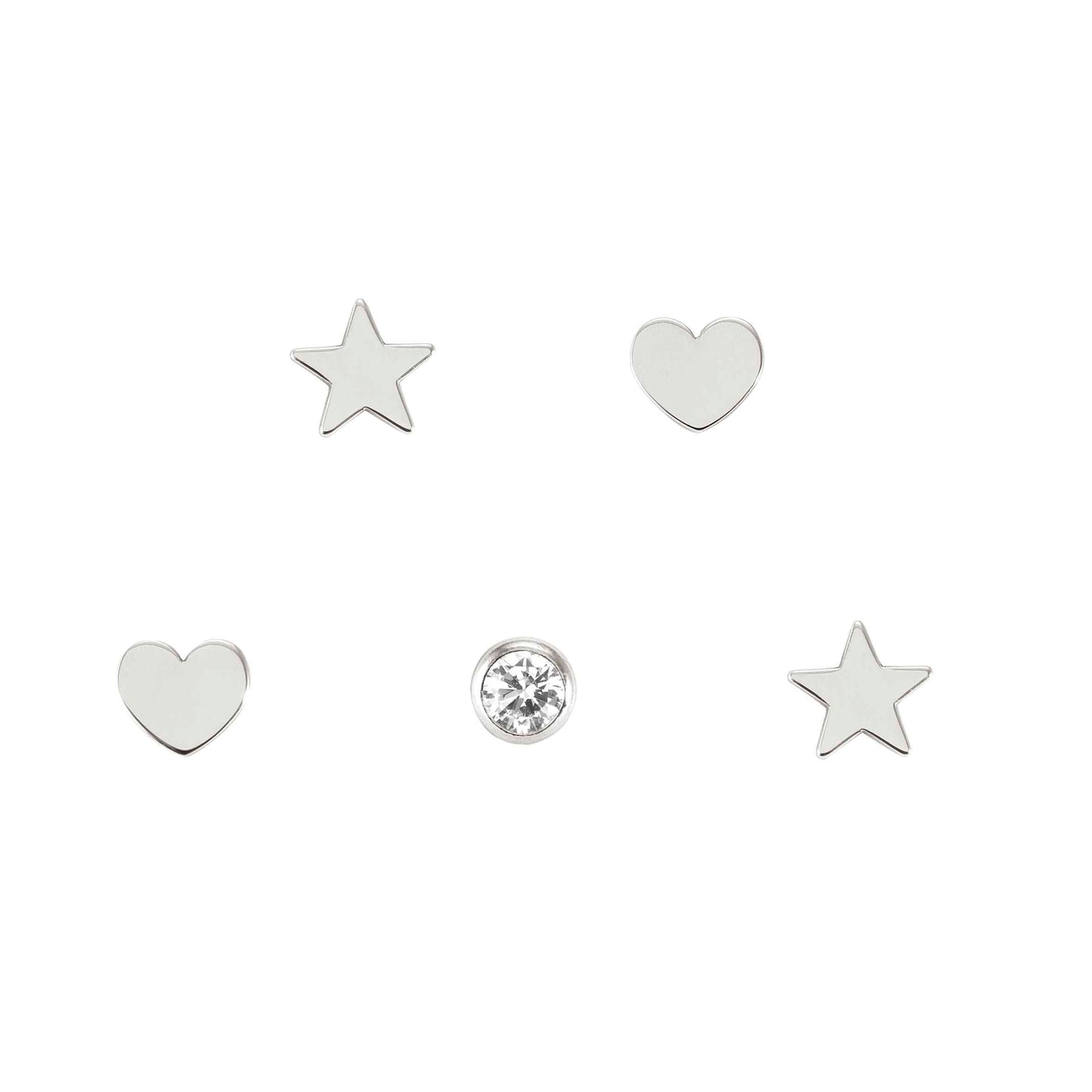 Melodie Set Of 5 Stud Earrings Sterling Silver