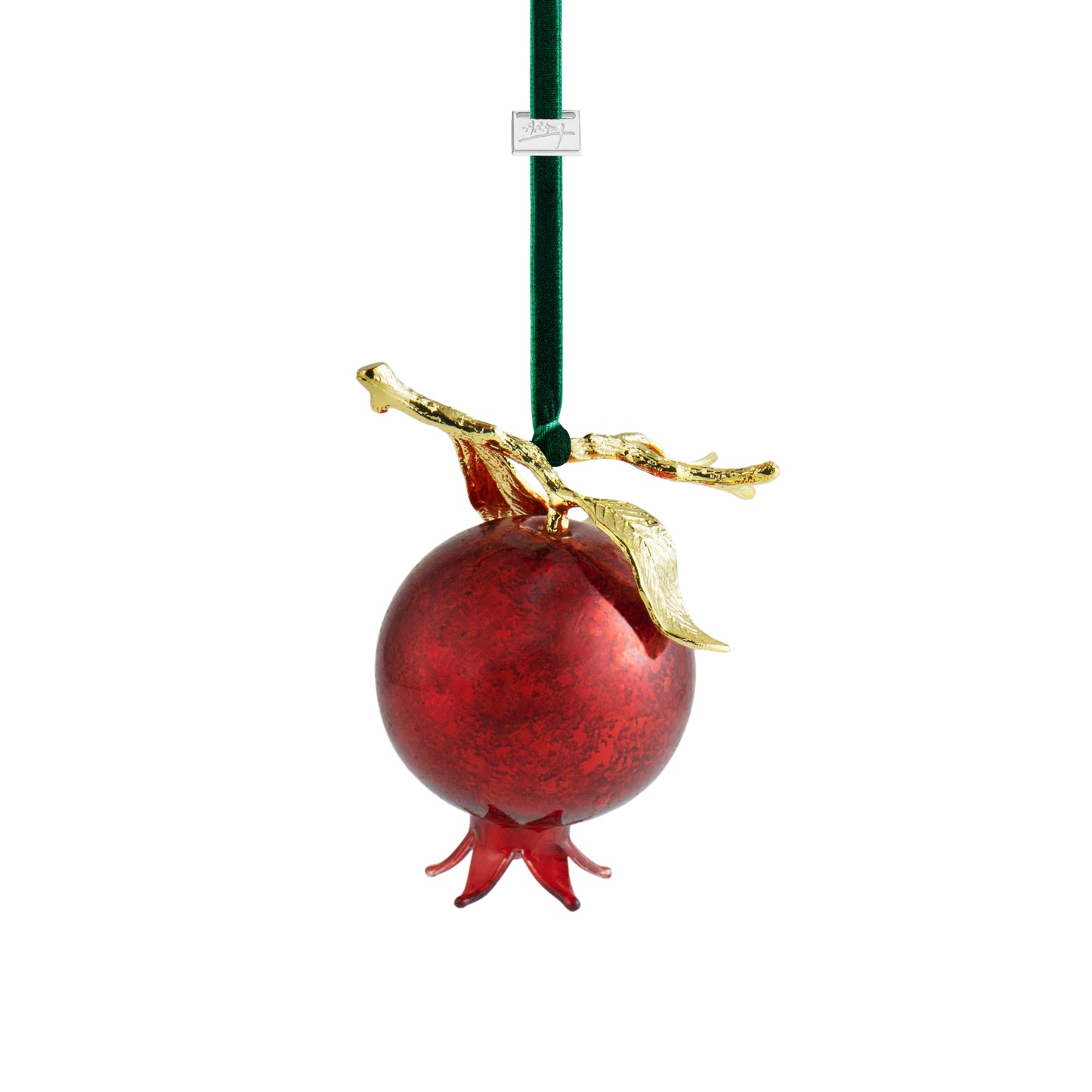 Pomegranate Glass Ornament - Red