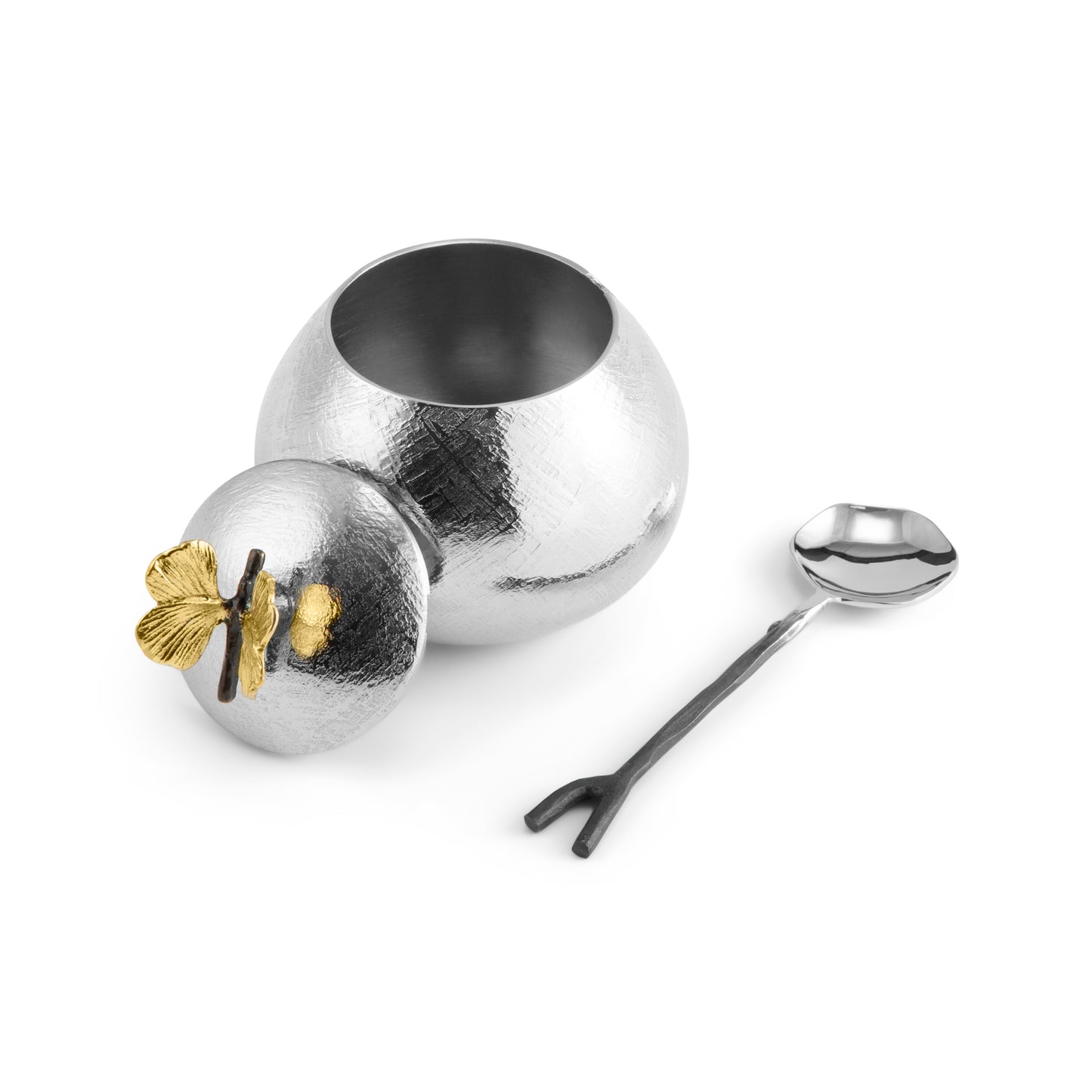Butterfly Ginkgo Pot w Spoon