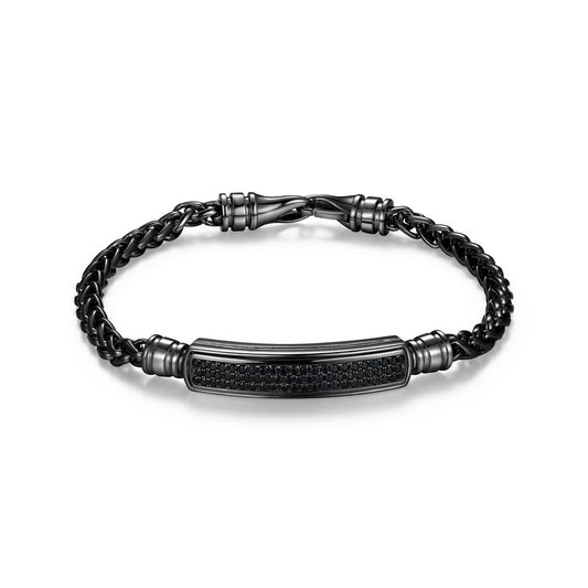 Gunmetal Sterling Silver and Black Sapphire Bracelet