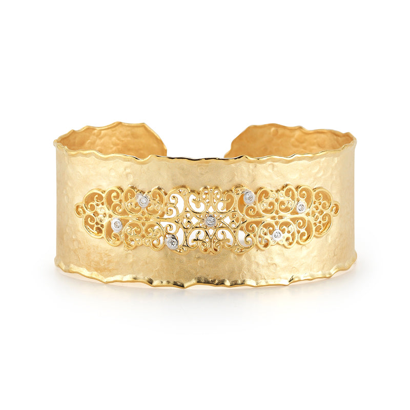 14 Karat Yellow Gold Wide Bracelet