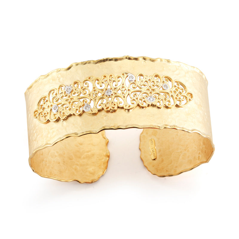 14 Karat Yellow Gold Wide Bracelet