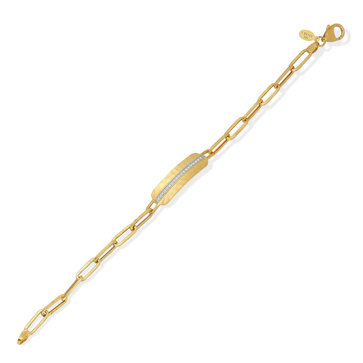 14 Karat Yellow Gold Open Link Bar Bracelet