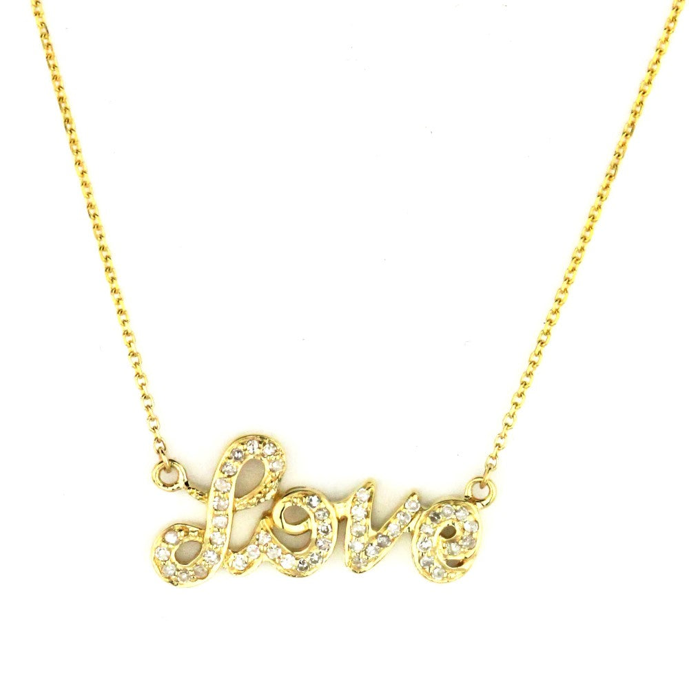 14 Karat Yellow Gold "Love" Necklace