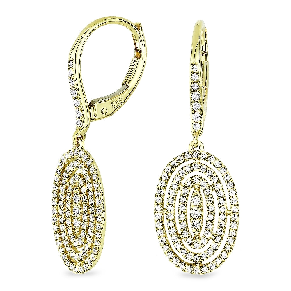 14 Karat Yellow Gold Hanging Earrings
