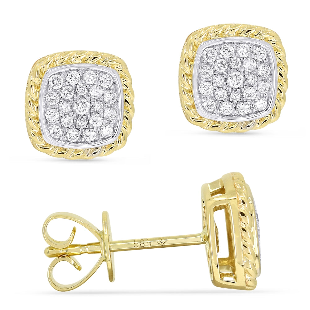 14 Karat Yellow Gold Earring With Diamonds