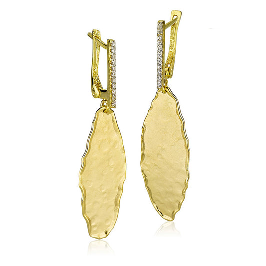 14 Karat Yellow Gold Leaf Earrings