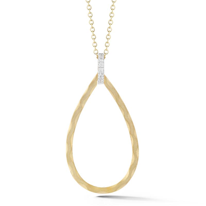 14 Karat Yellow Gold Open Tear Drop Pendant