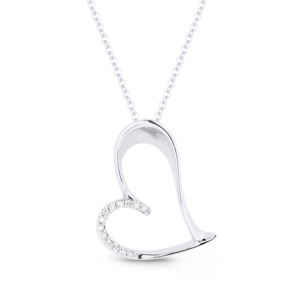 14 Karat White Gold Heart Pendant
