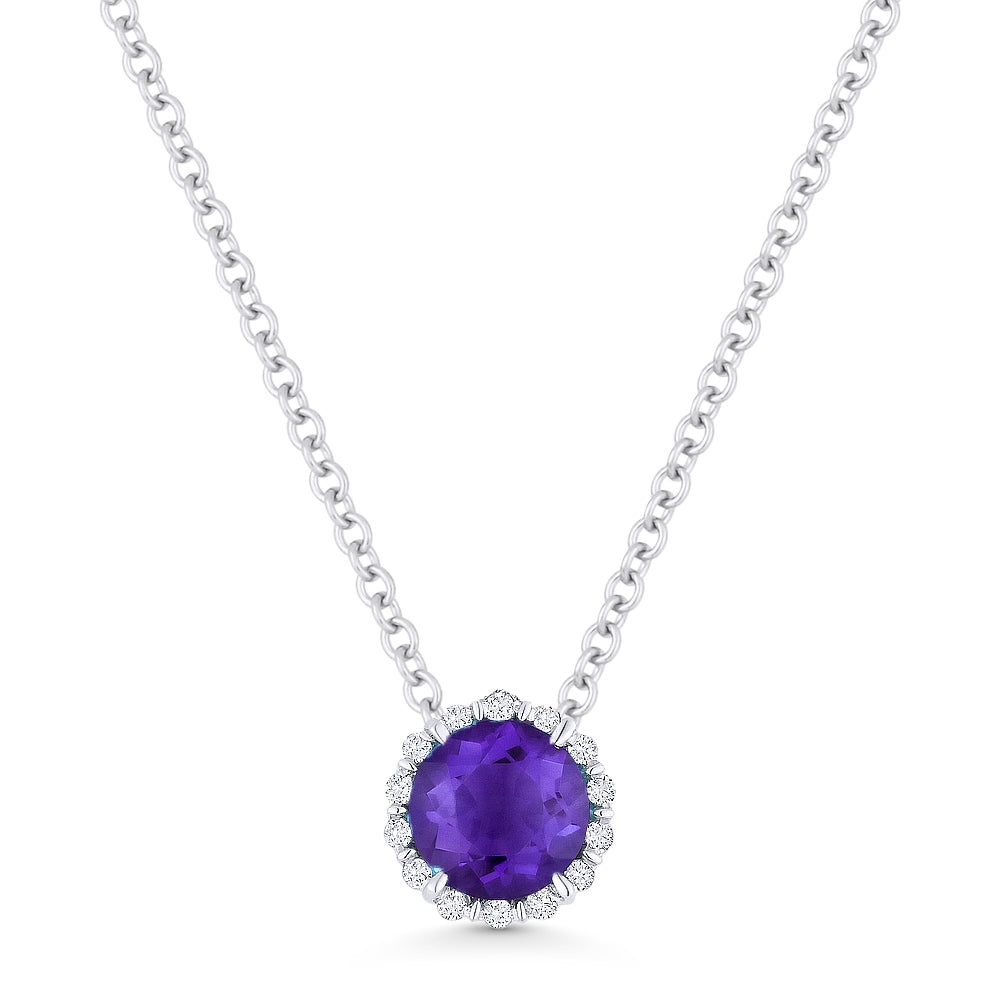 14 Karat White Gold Amethyst Pendant