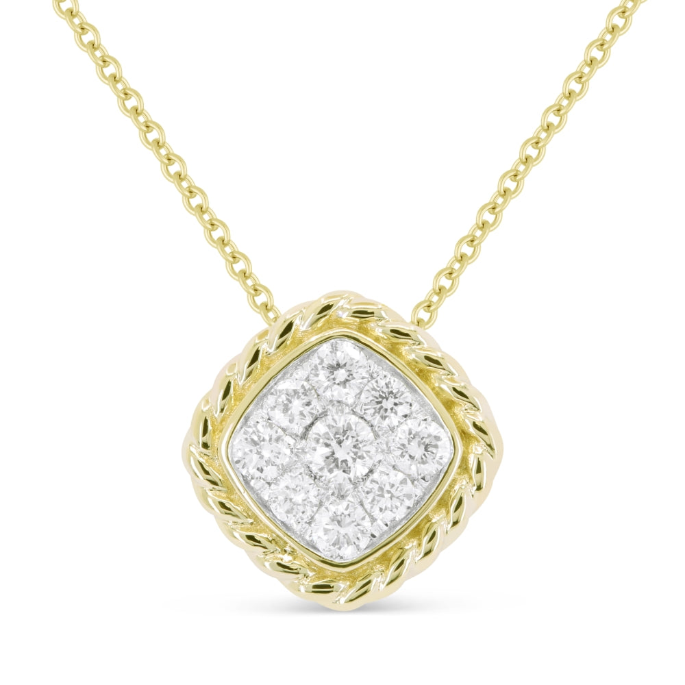 14 Karat Yellow Gold Diamnd Pendant