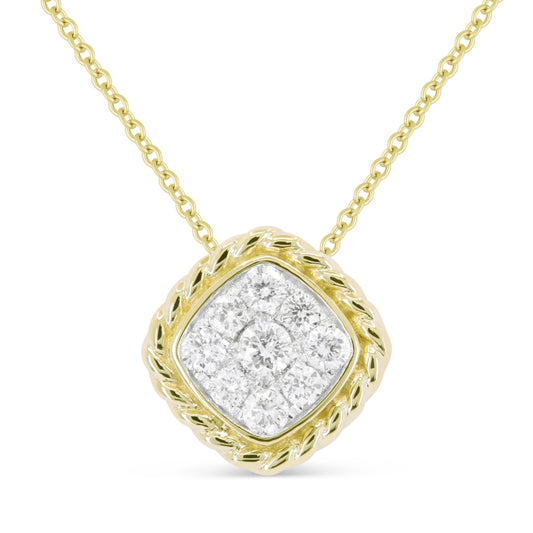 14 Karat Yellow Gold Diamnd Pendant