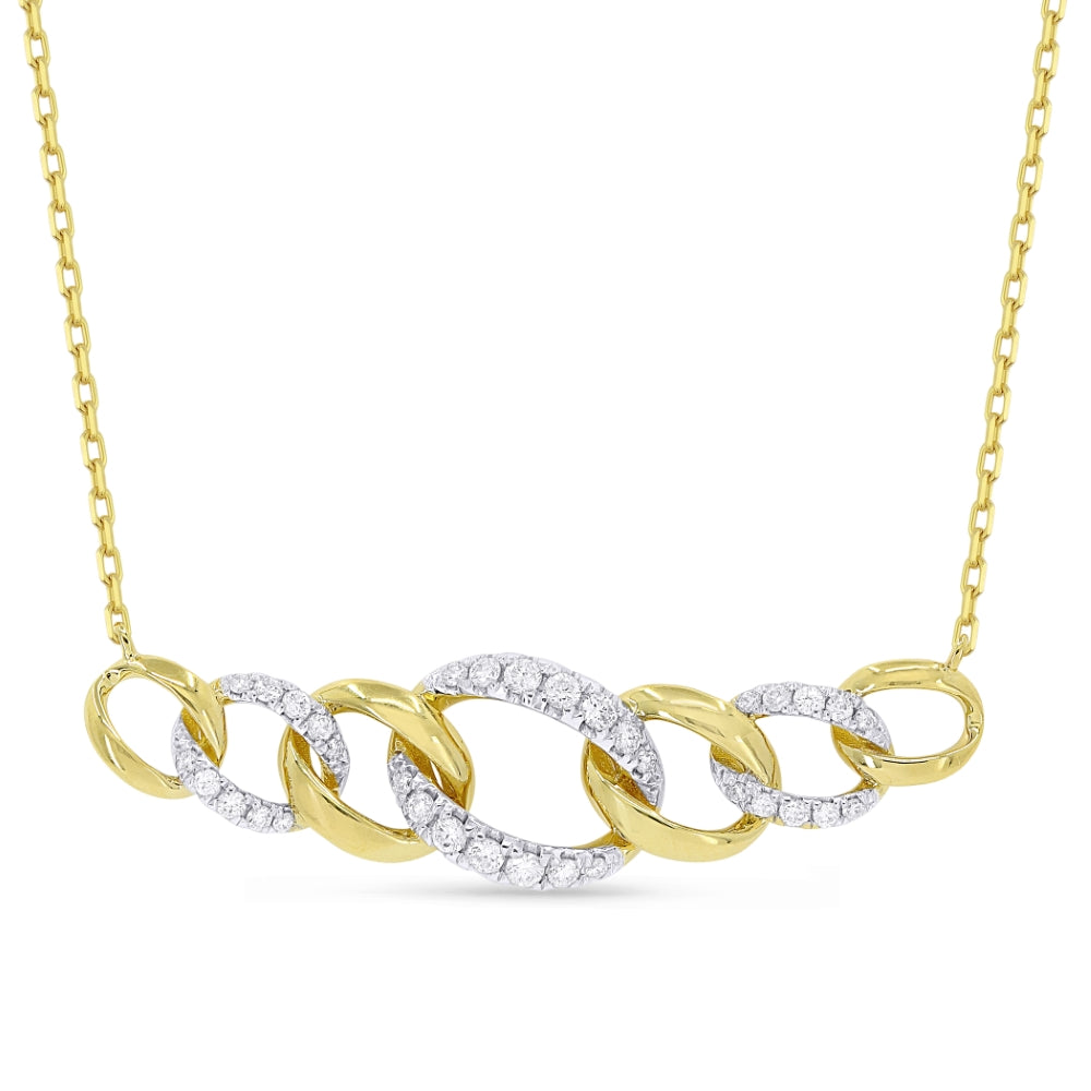 14 Karat Yellow Gold Necklace With Diamonds