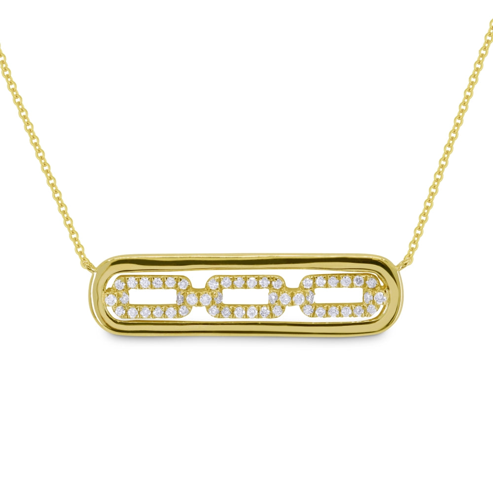 14 Karat Yellow Gold Bar Necklace