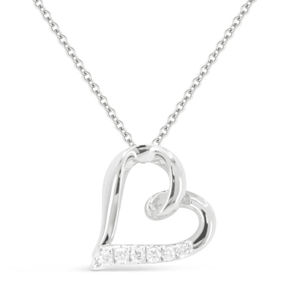 14 Karat White Gold Heart Pendant