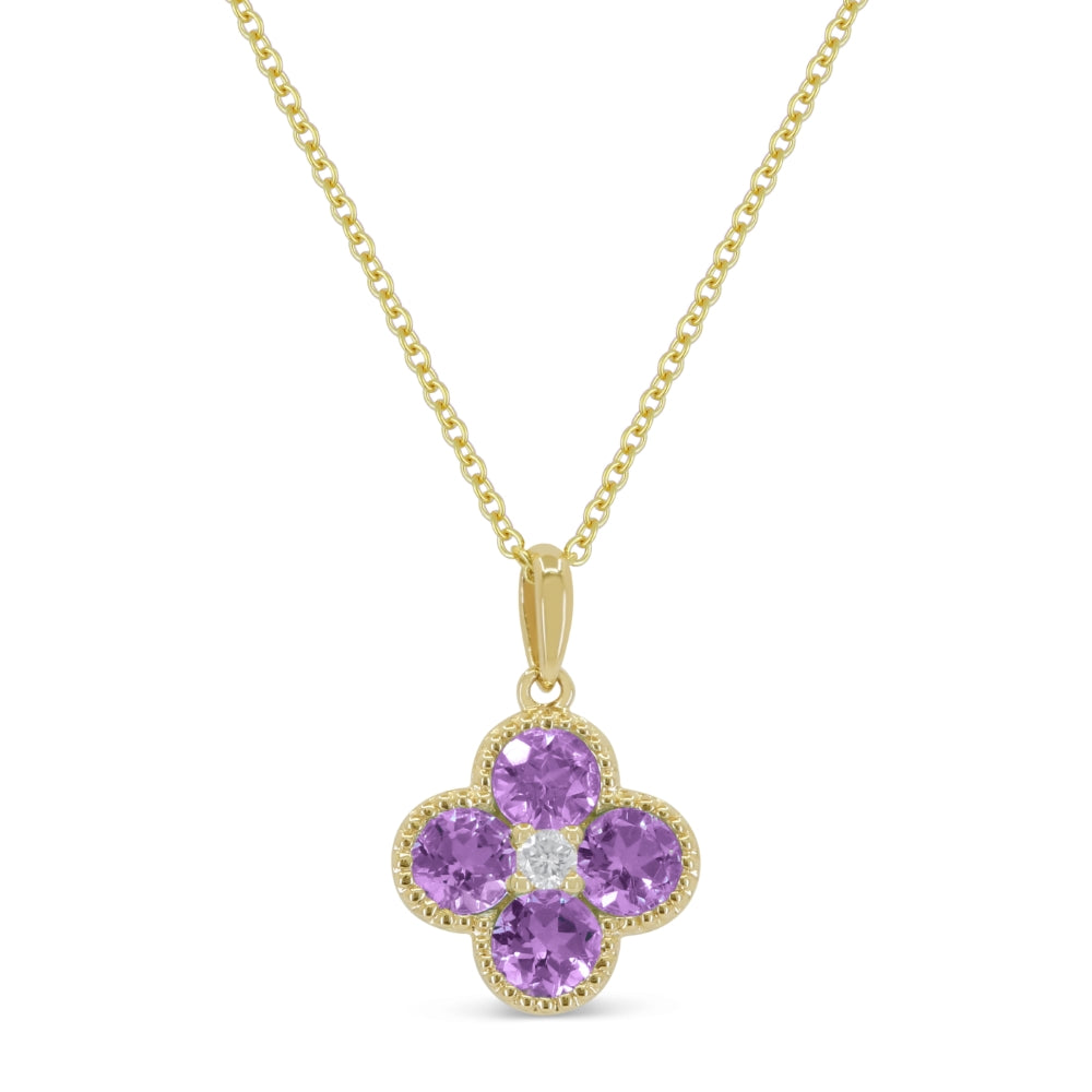 14 Karat Yellow Gold Amethyst Pendant