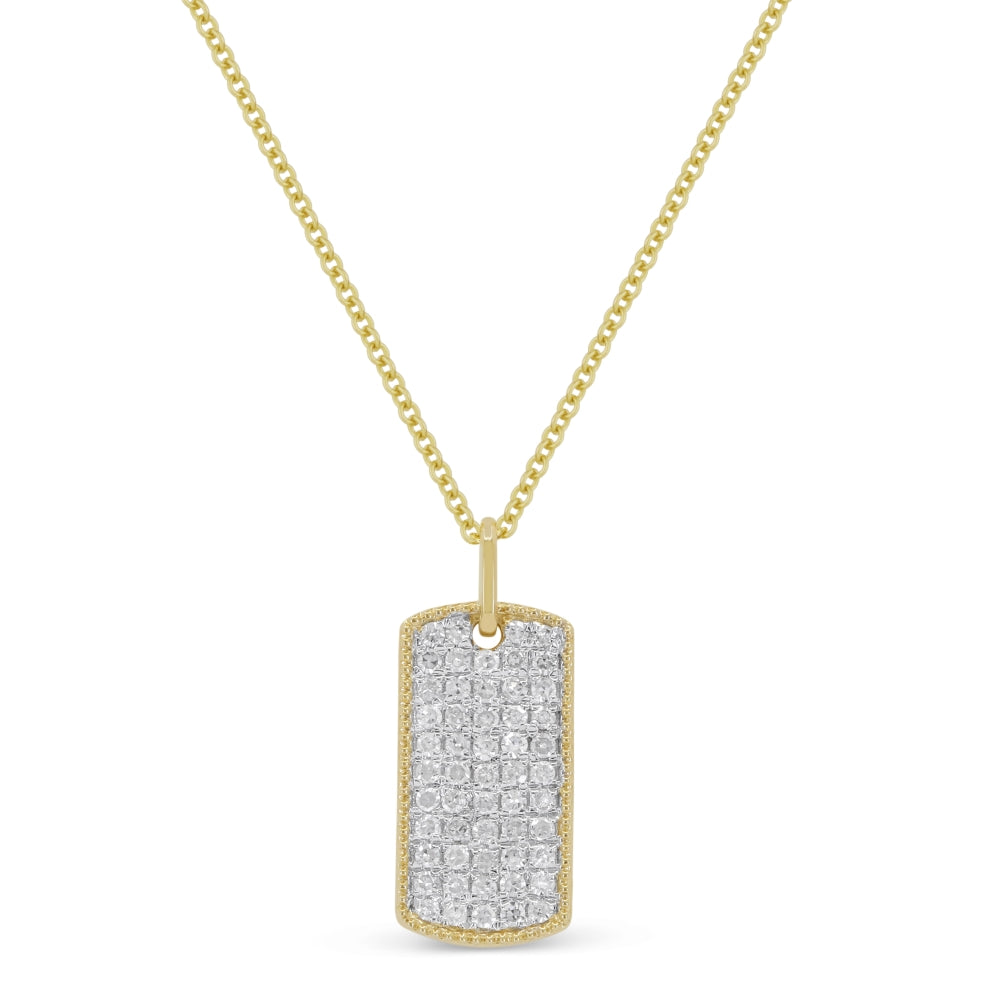 14 Karat Yellow Gold Disk Pendant with Diamonds