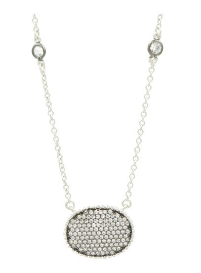 Signature Pavé Oval Disc Pendant