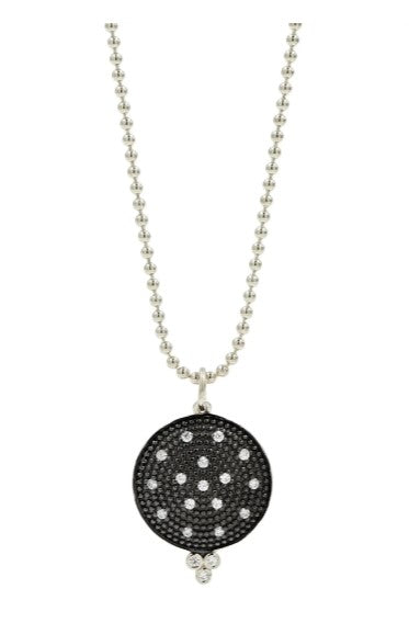 Pavé Disc Pendant Necklace