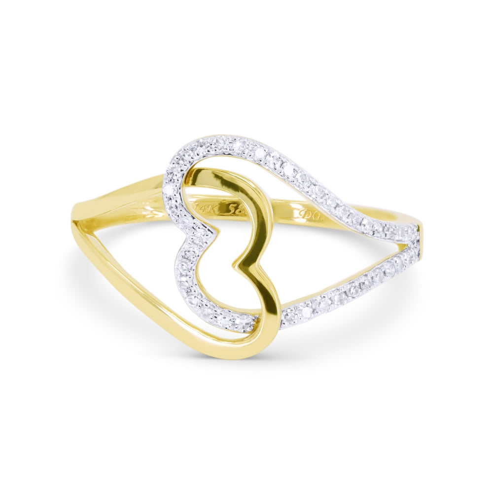 14 Karat Yellow Gold Double Heart Ring