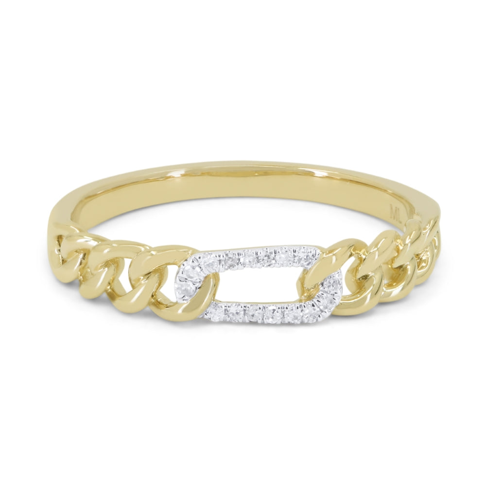 14 Karat Yellow Gold Ring With Diamonds