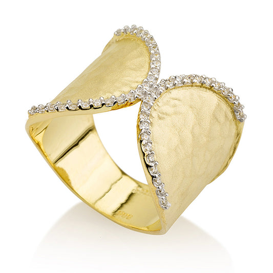 14 Karat Yellow Gold Cuff Ring