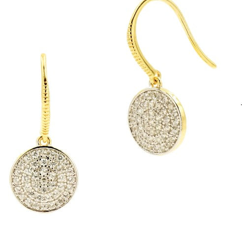 Pavé Disc Hook Earring