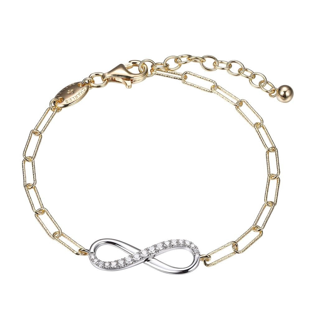 Sterling Silver Gold Plated Paper Clip Bracelet