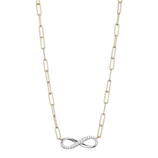 Sterling Silver Gold Plated Necklace made with Diamond Cut Paperclip Chain