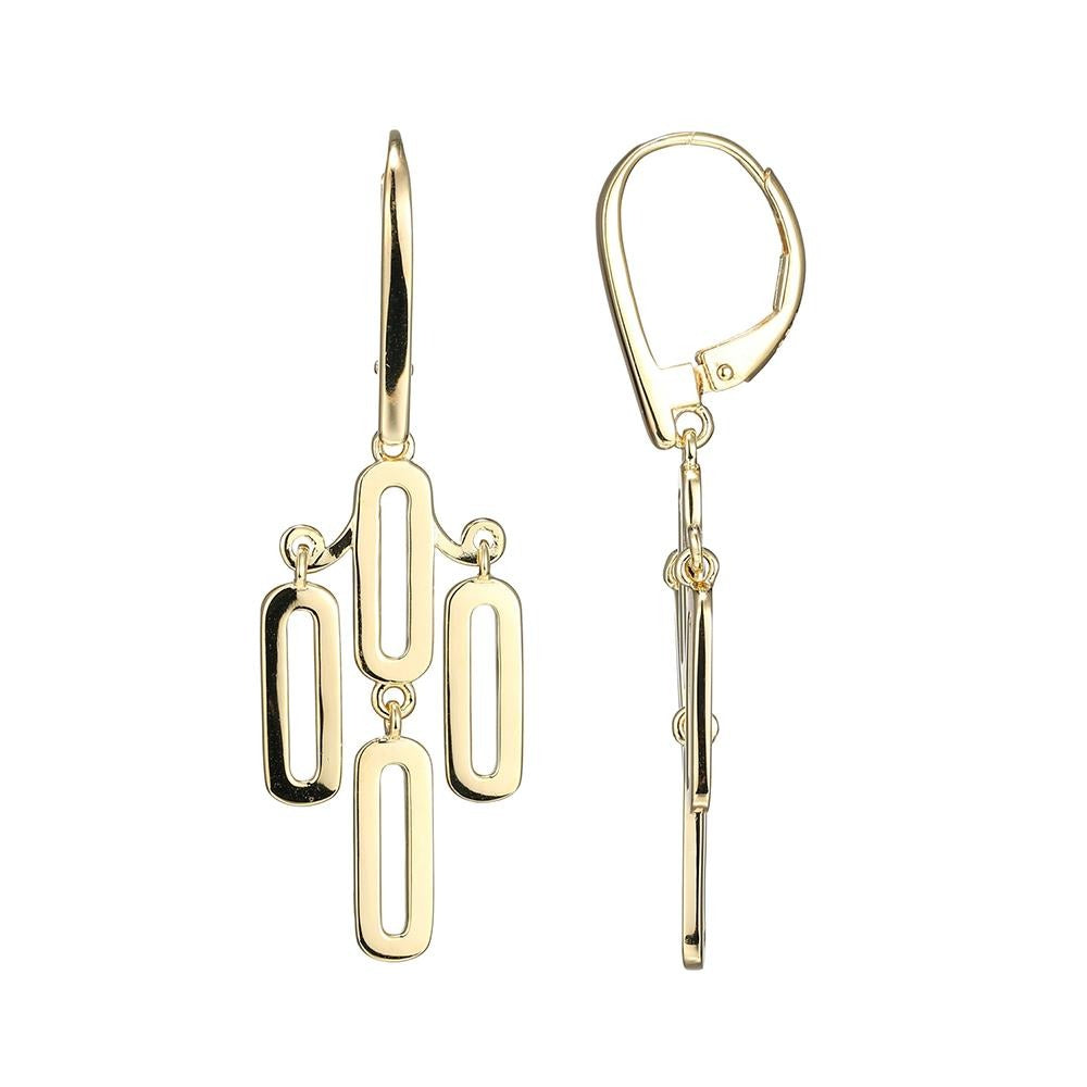 Sterling Silver Gold Plated Drop Earrings