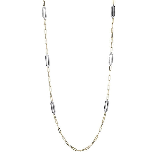 Sterling Silver Gold Plated Station Necklace