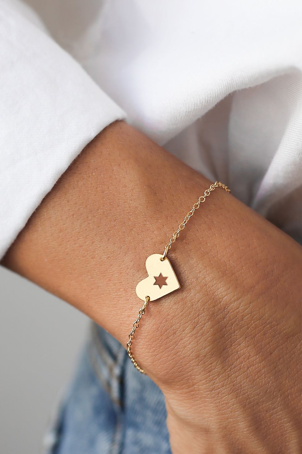 ISRAEL AT HEART BRACELET GOLD PLATED