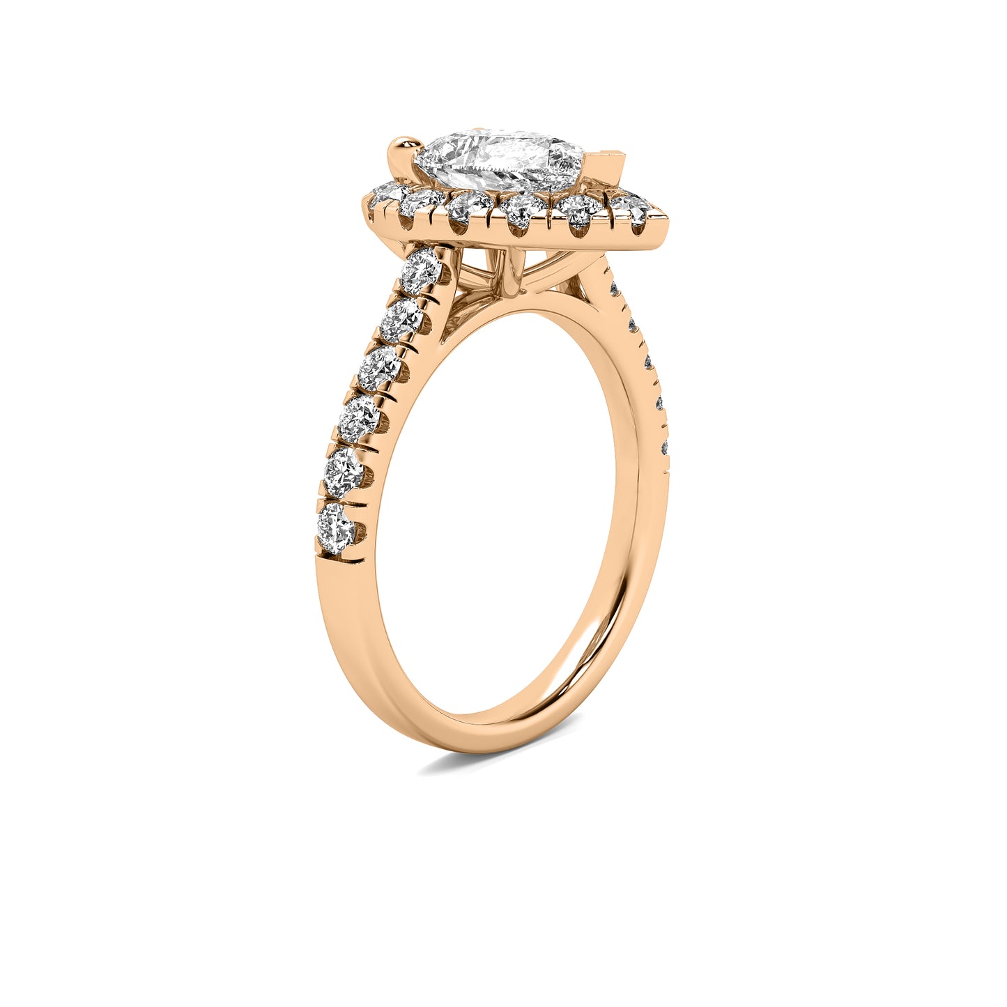 Pear Shape Diamond Solitaire Engagement Ring