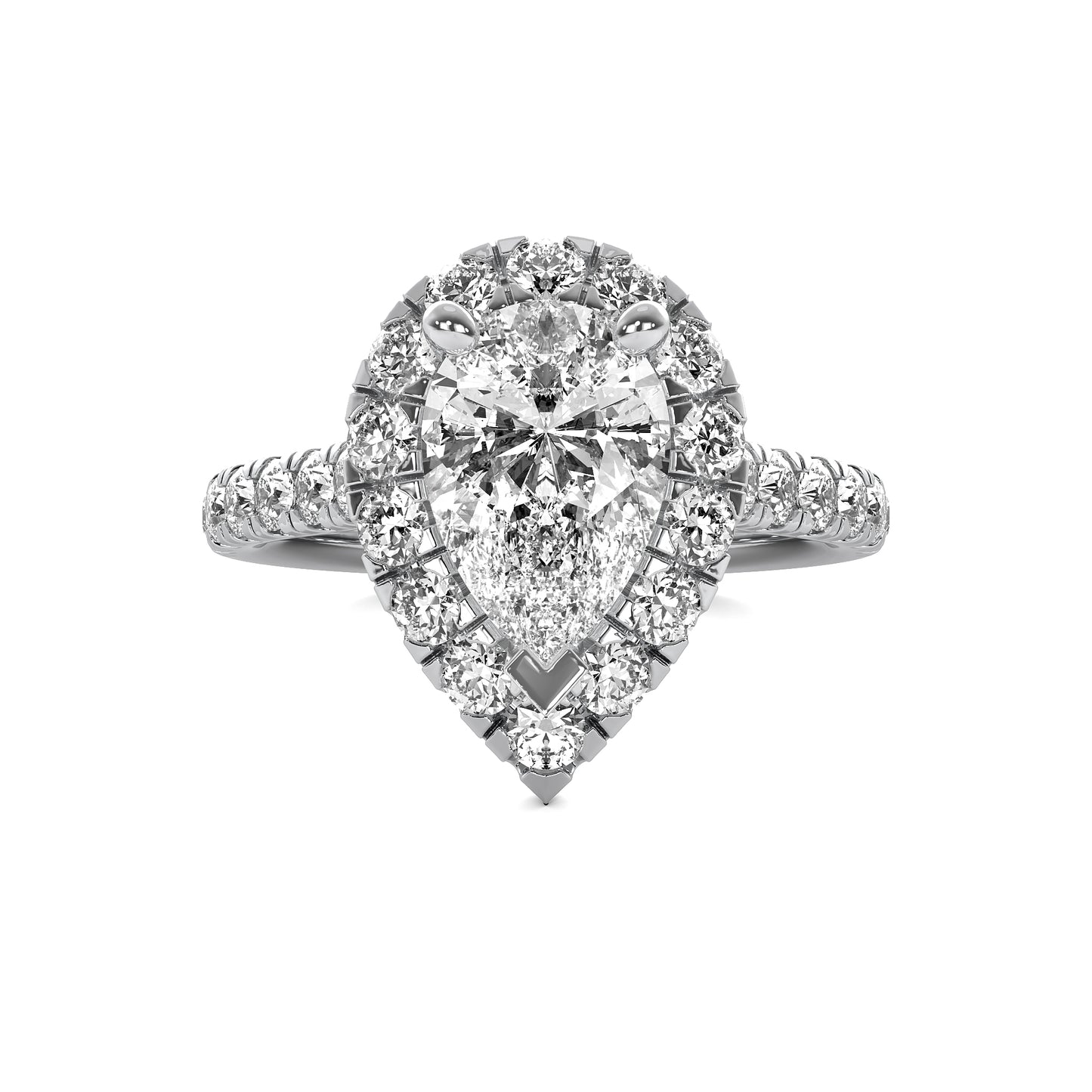 Pear Shape Diamond Solitaire Engagement Ring