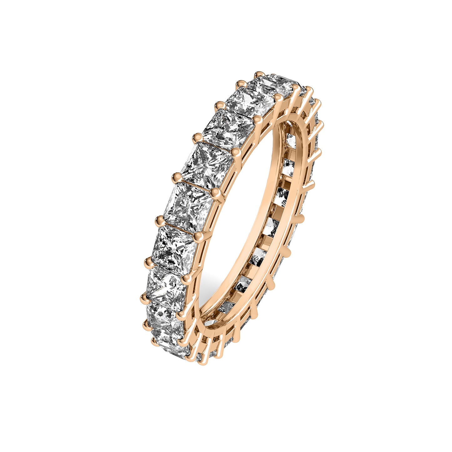 Princess Cut Common Prong Eternity Band