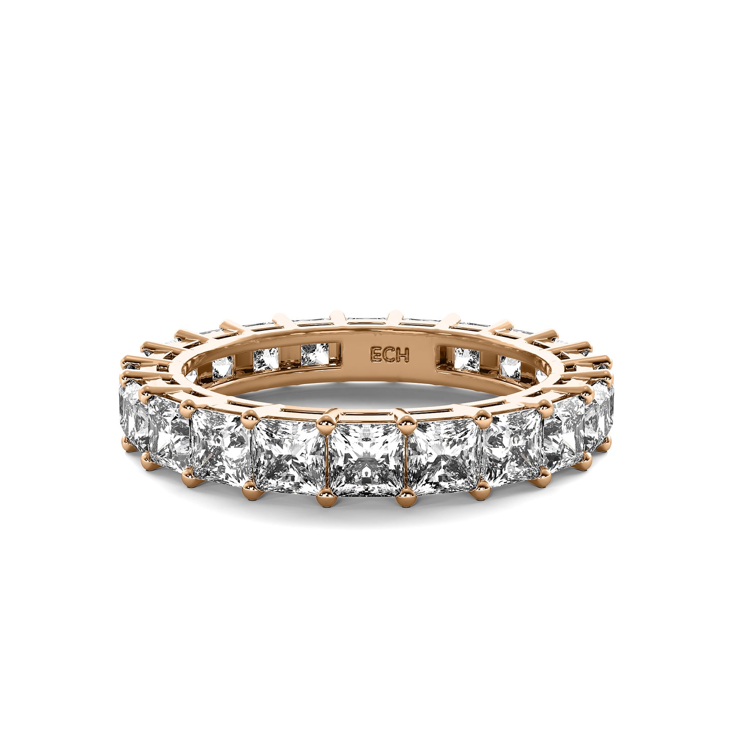 Princess Cut Common Prong Eternity Band